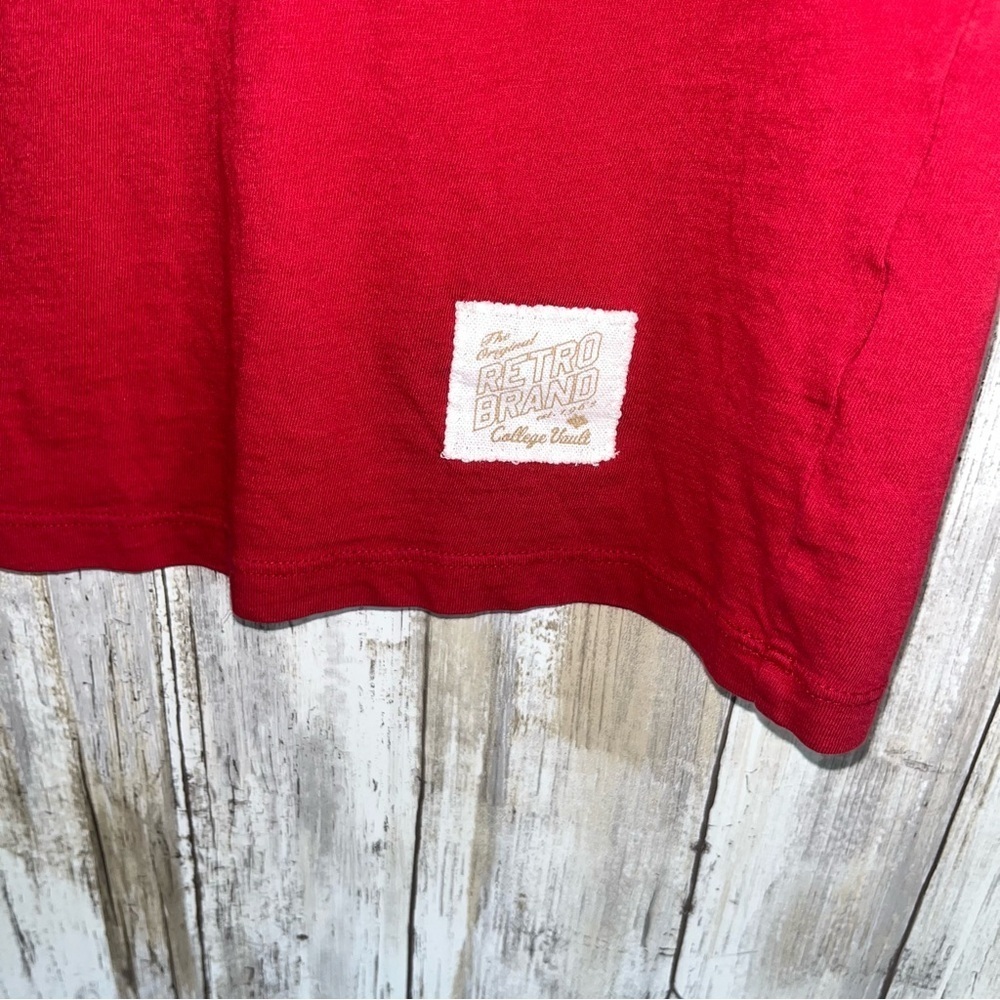 Arkansas Razorbacks Retro Brand V Neck Tee Women’s Large Red Game Day Shirt - Picture 4 of 5